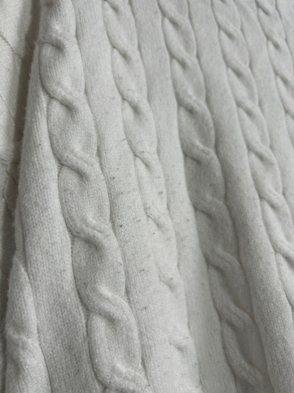 Women's Soft Cable Knit Crop Sweater - White - Picture 5 of 6